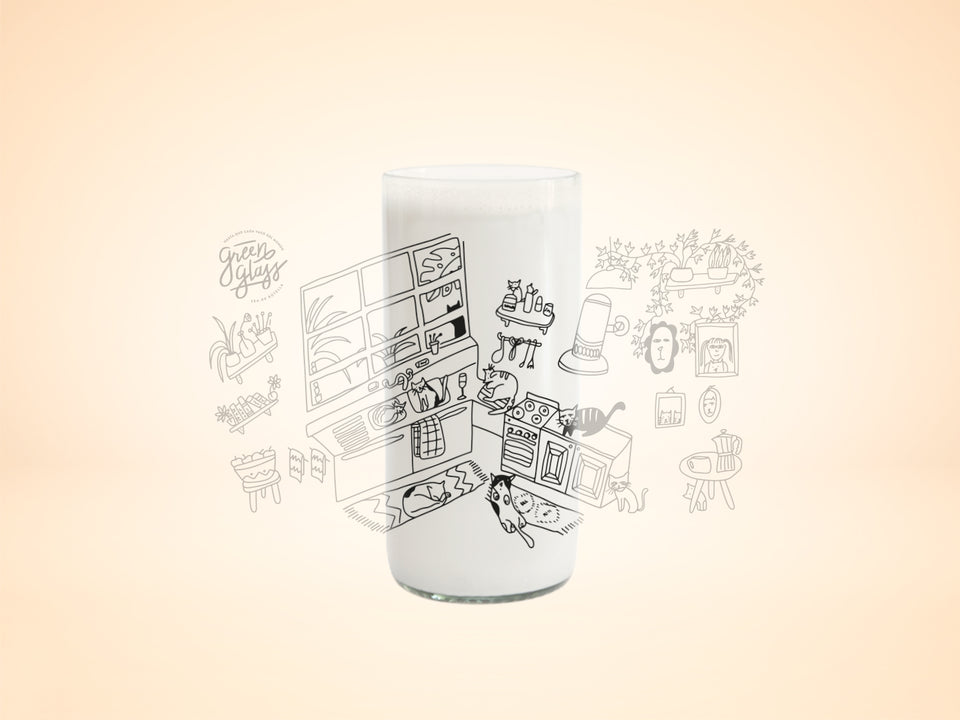 Vaso de gatos en la cocina color transparente 500ml