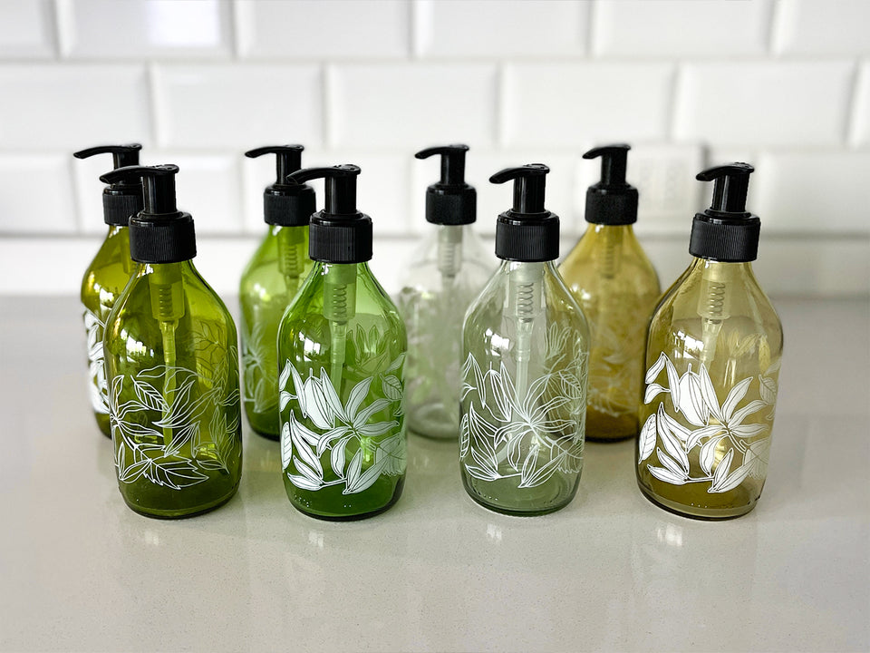Dispensador diseño Florales multiuso color Verdes (2 Unidades) - 296 ml