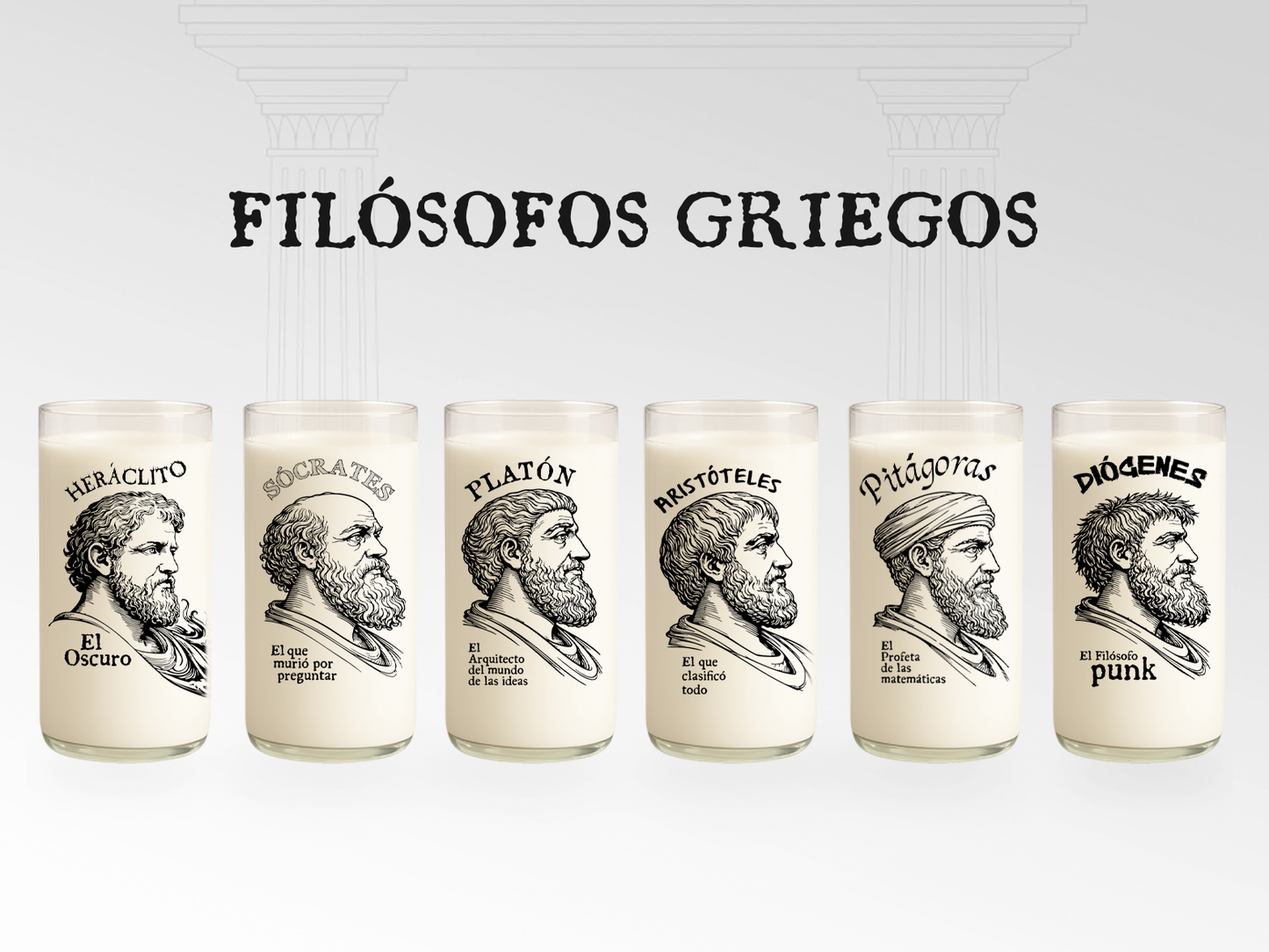 Filósofos Griegos - Juego de 6 Vasos