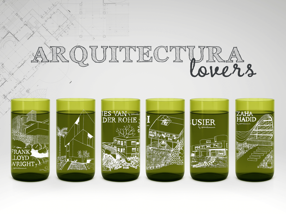 Arquitectura Lover - Juego de 6 Vasos de 500ml