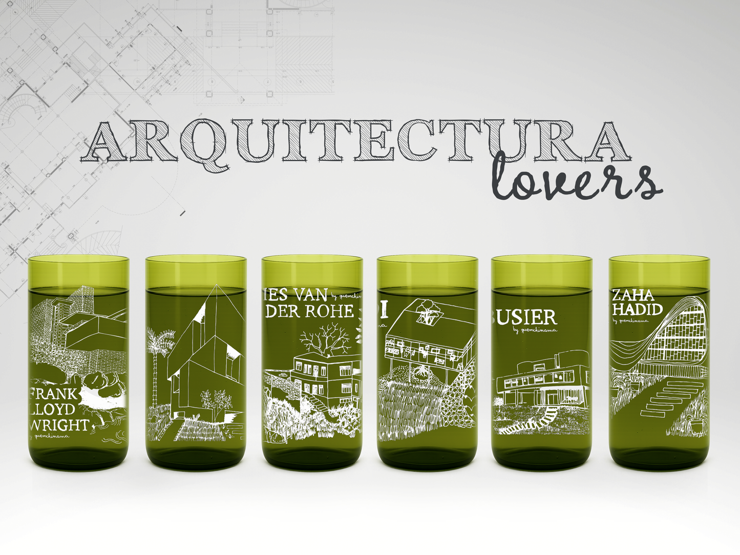 Arquitectura Lover - Juego de 6 Vasos