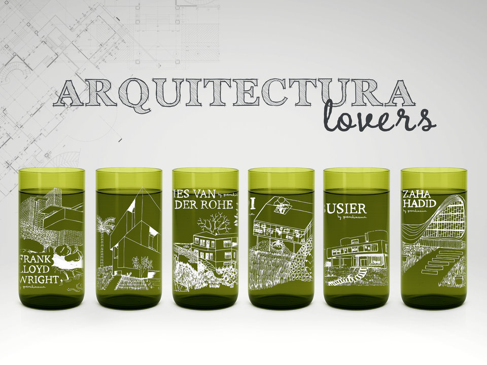 Arquitectura Lover - Juego de 6 Vasos de 500ml