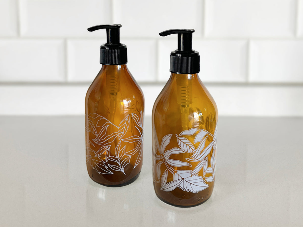 Dispensadores diseño Florales multiuso color Cafés (2 Unidades) - 296 ml