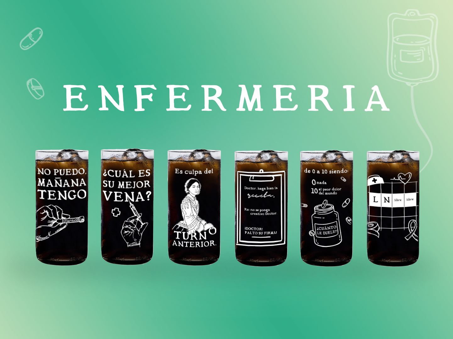 Enfermería - Juego de 6 Vasos 500 ml