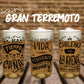 GRAN TERREMOTO - Juego de 3 Vasos de Litro