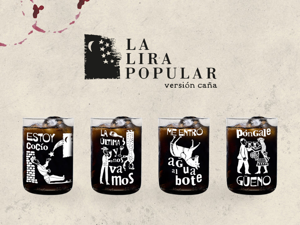 La Lira Popular Versión Caña - Juego de 4 Vasos - 330 ml