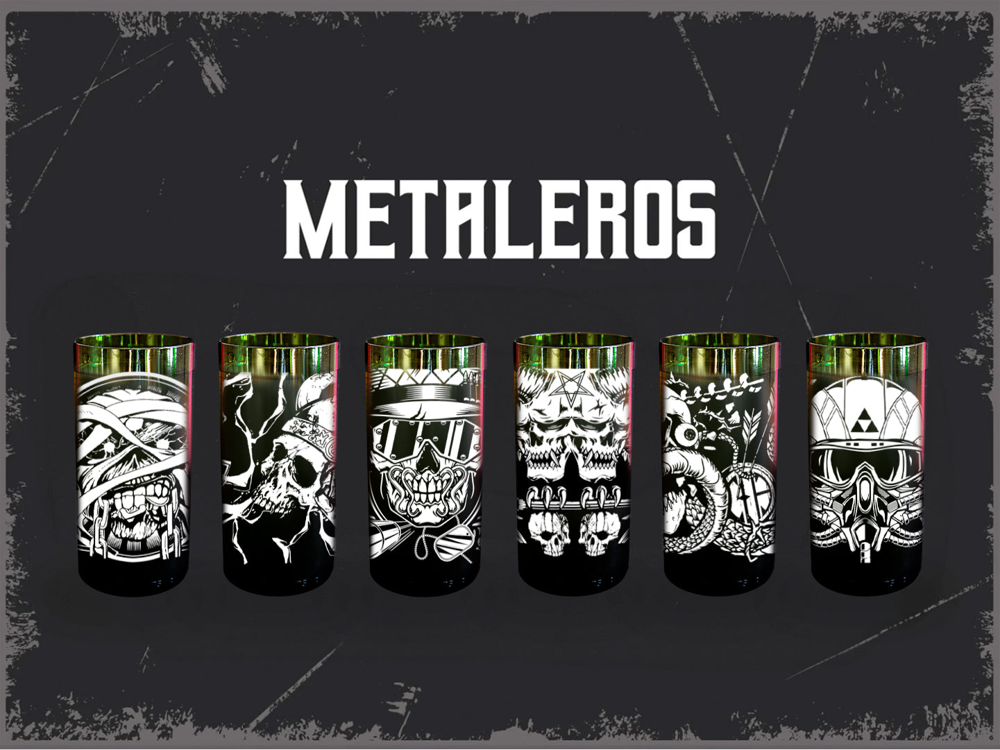 Metaleros - Juego de 6 Vasos - 500 ml