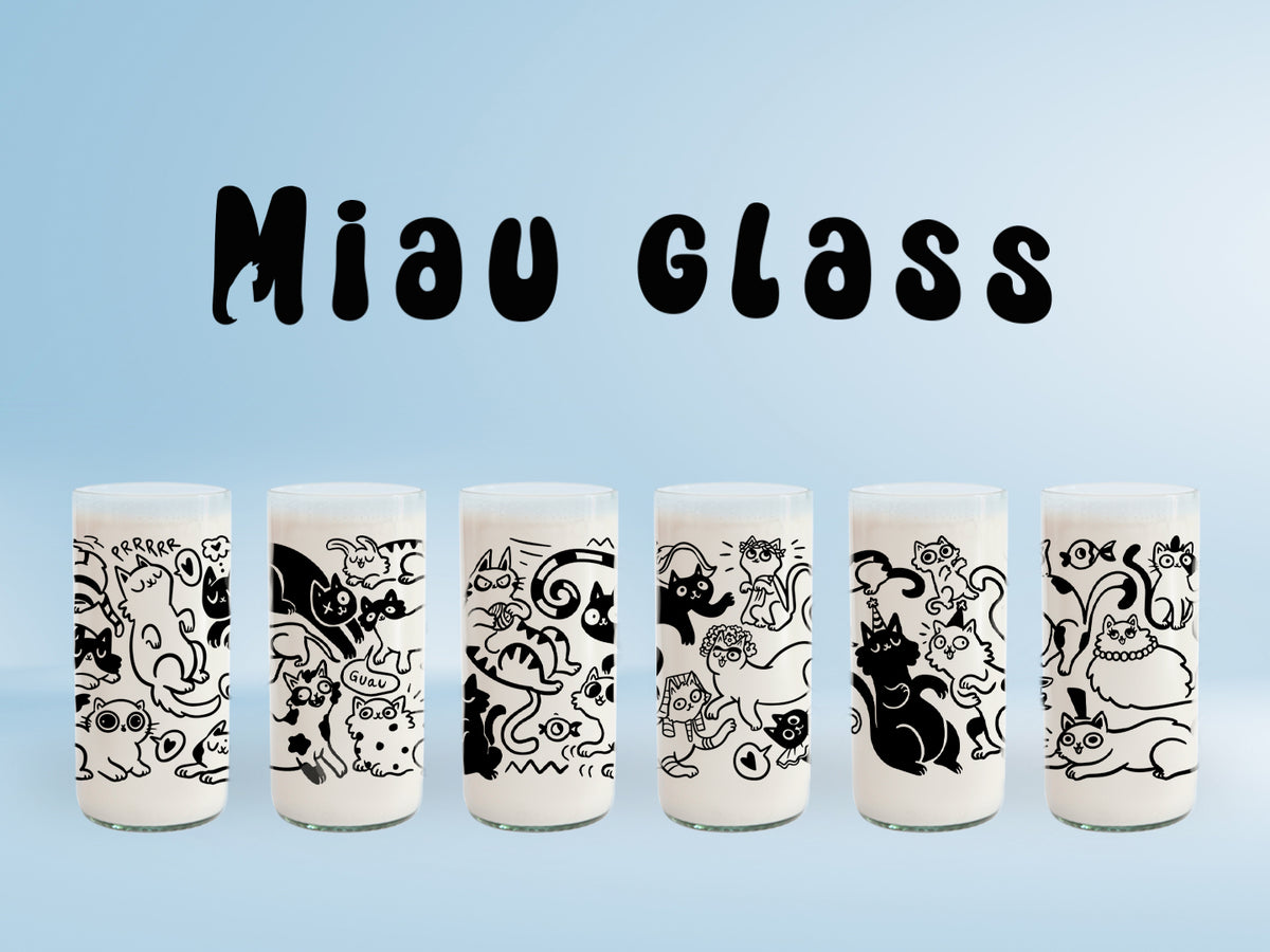 Miau Glass - Juego de 6 Vasos - 500 ml