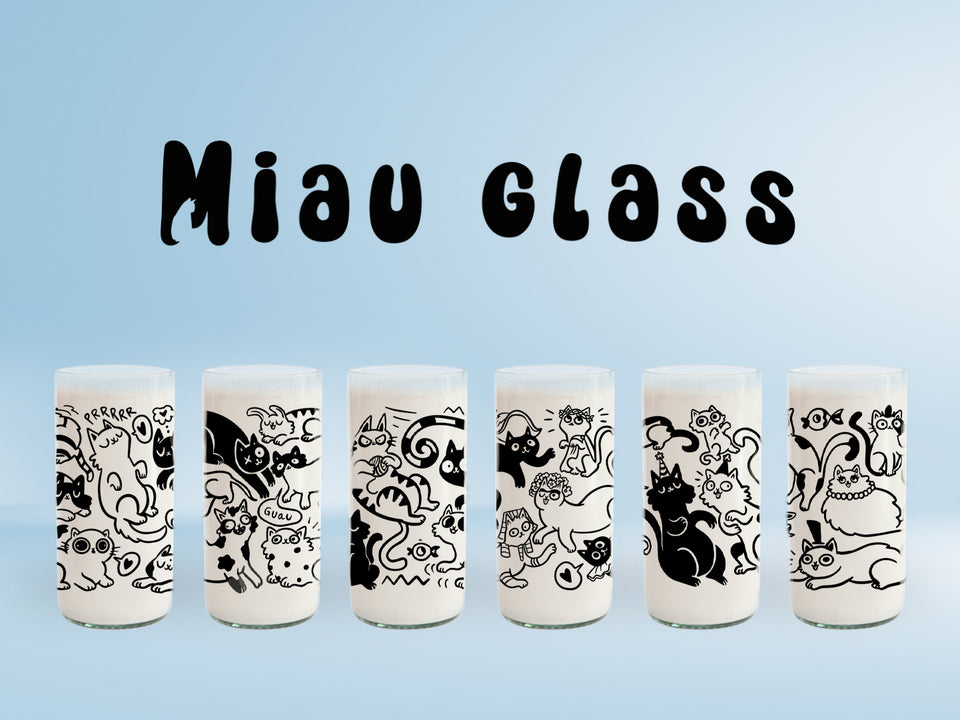 Miau Glass - Juego de 6 Vasos - 500 ml