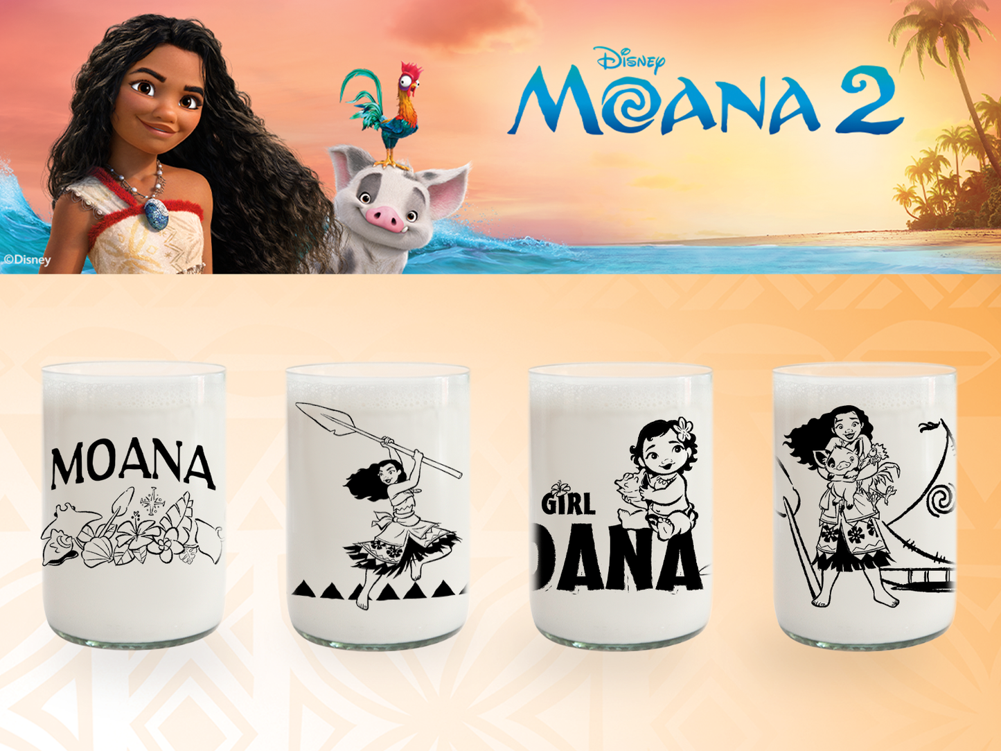 Disney Moana: Corazón del Mar - Juego de 4 Vasos de 330 ml