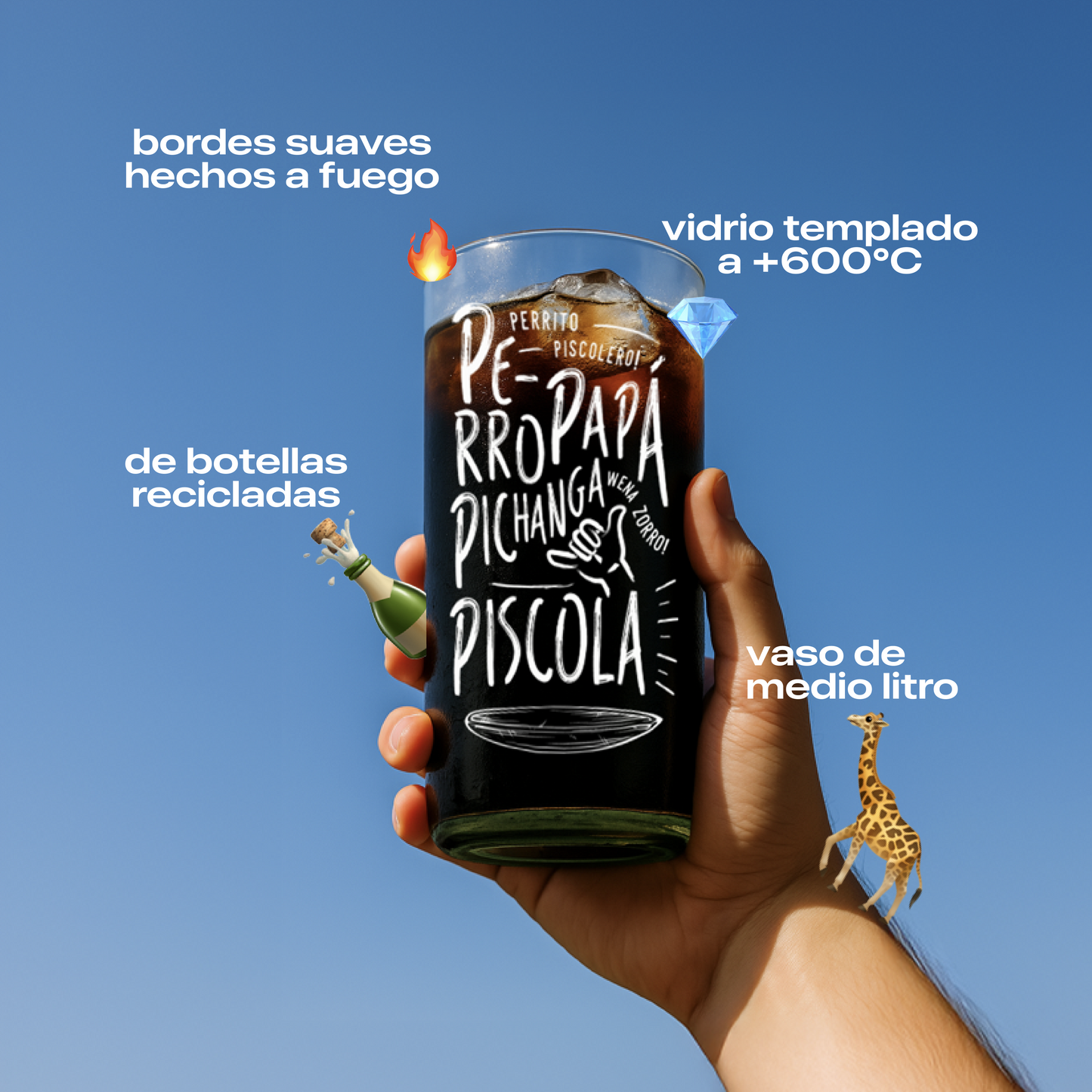 Piscoleros  - Juego de 6 Vasos - 500 ml