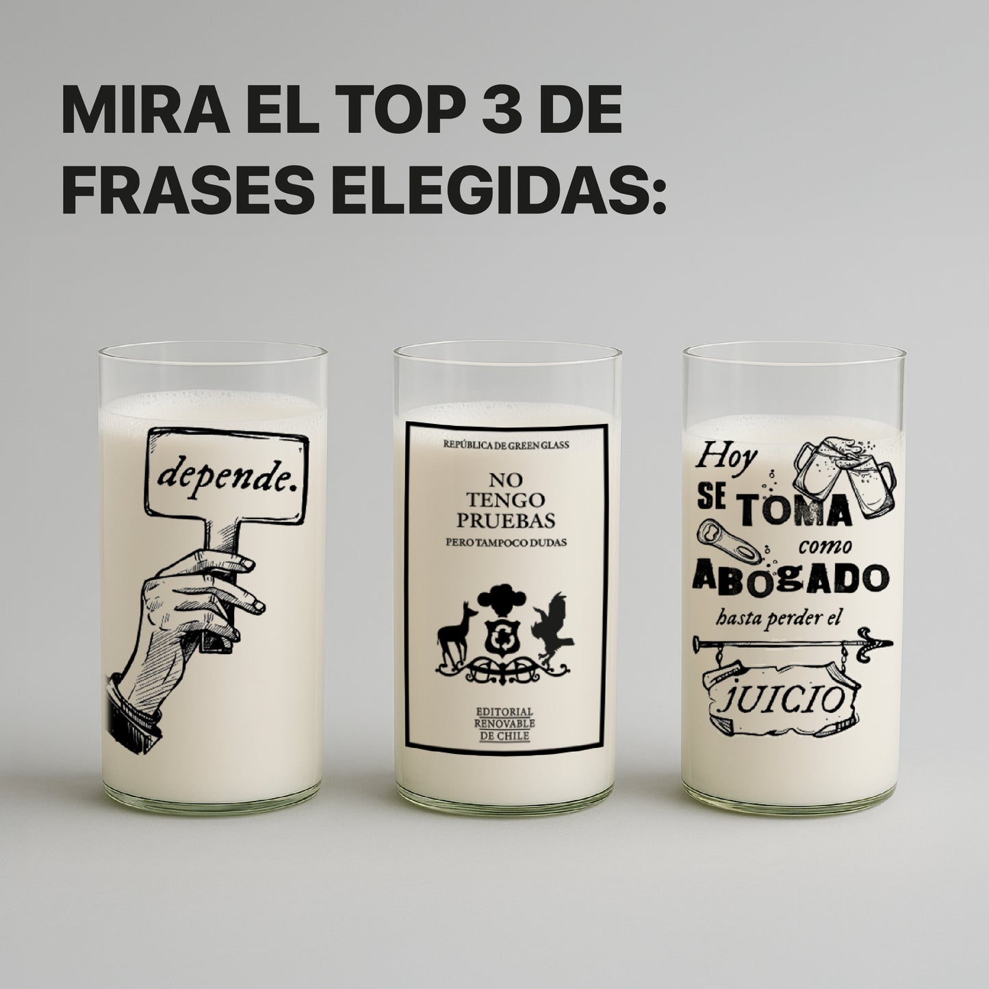 Pack Veredicto 6 Juegos de Vasos de Abogado - Incluye Vela Abogado + Dispensador de Regalo