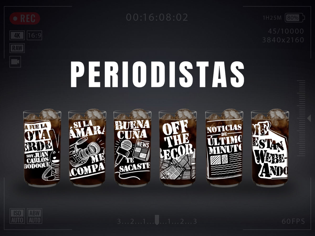 PERIODISTAS - Juego de 6 Vasos de 500 ml