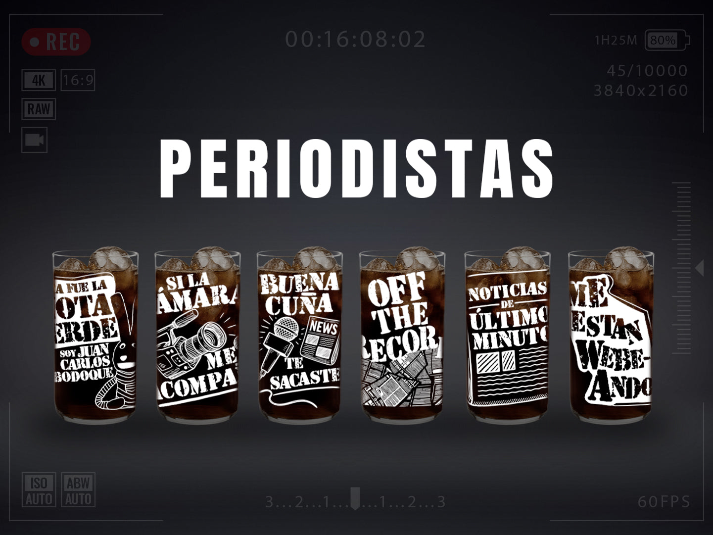 PERIODISTAS - Juego de 6 Vasos de 500 ml