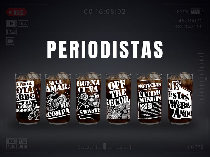 PERIODISTAS - Juego de 6 Vasos de 500 ml