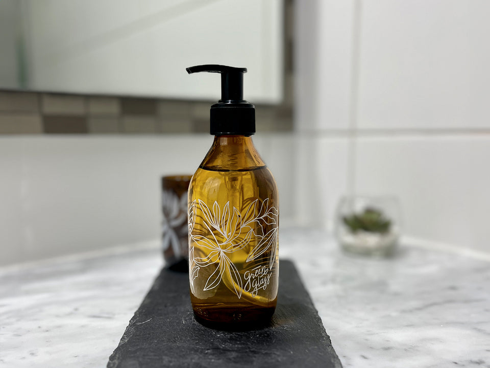 Pack Floral - Juego de baño (1 dispensador + 1 vaso)
