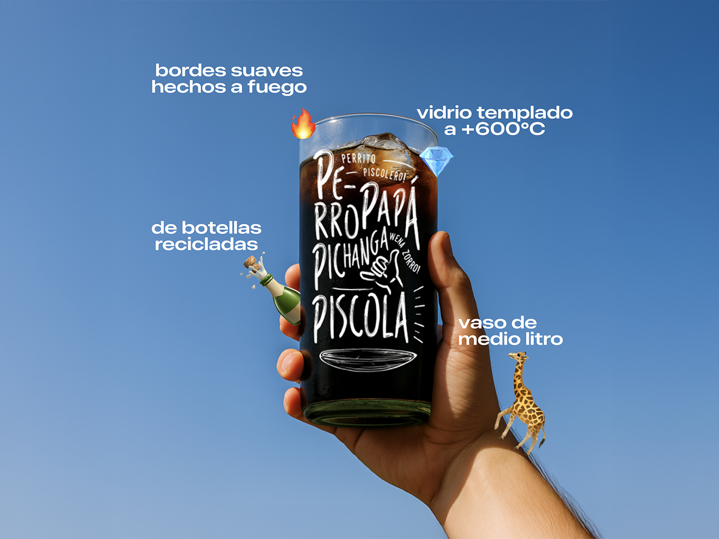 Piscoleros  - Juego de 6 Vasos - 500 ml