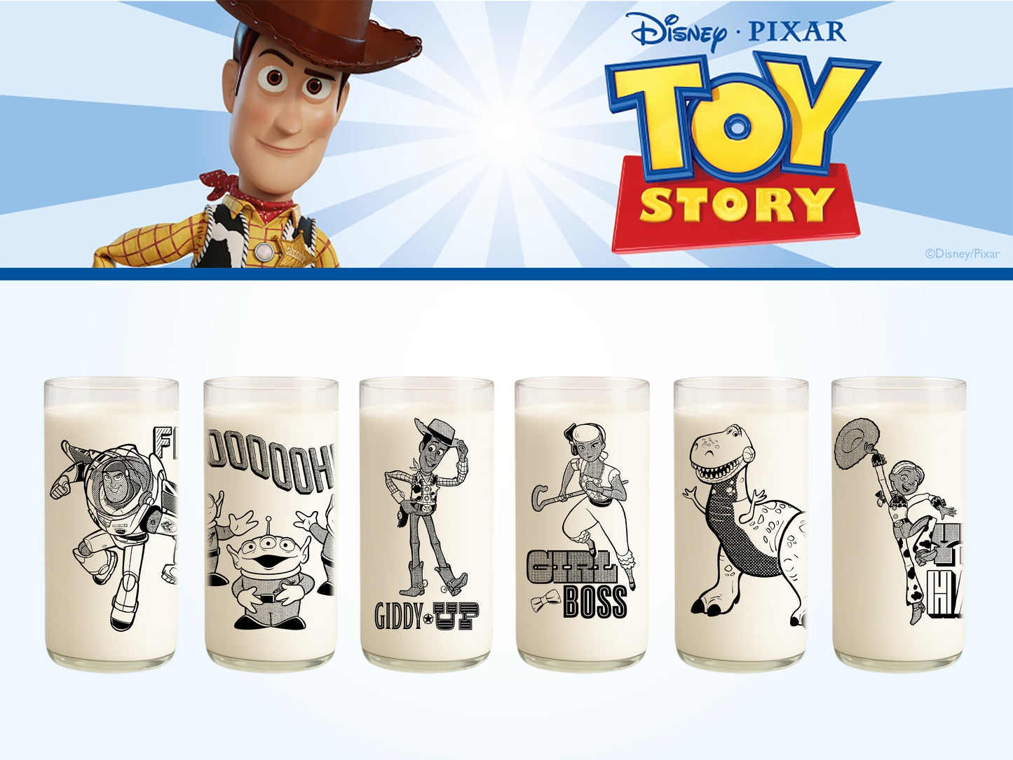 Toy Story: Vintage - Juego de 6 Vasos