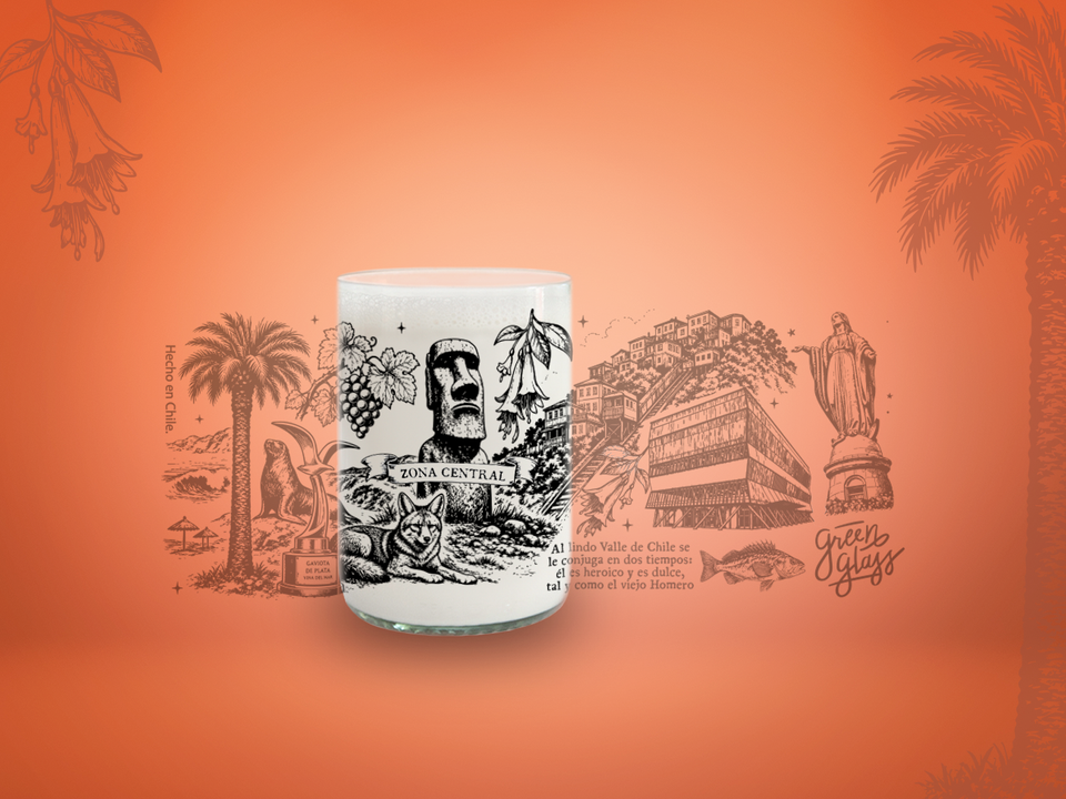 Zonas de Chile - Juego de 4 Vasos de 330 ml