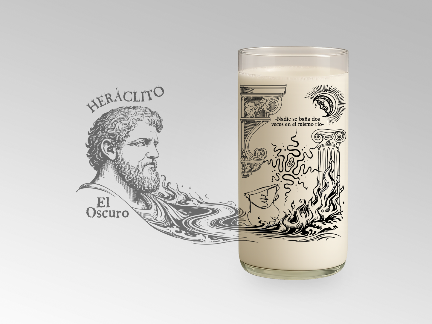 Vaso Heráclito Filósofos Griegos - Color Transparente 500ml