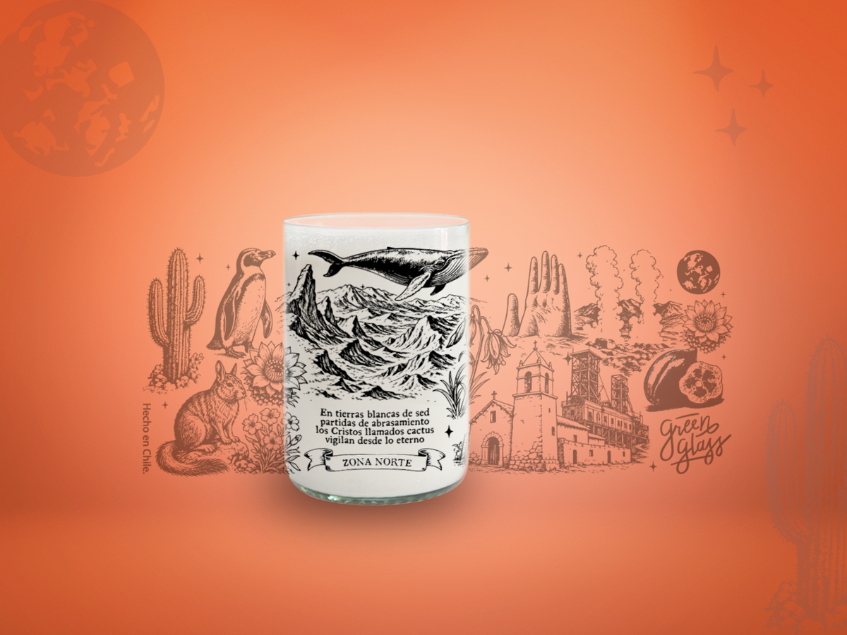 Vaso Norte Zonas de Chile color transparente 330ml