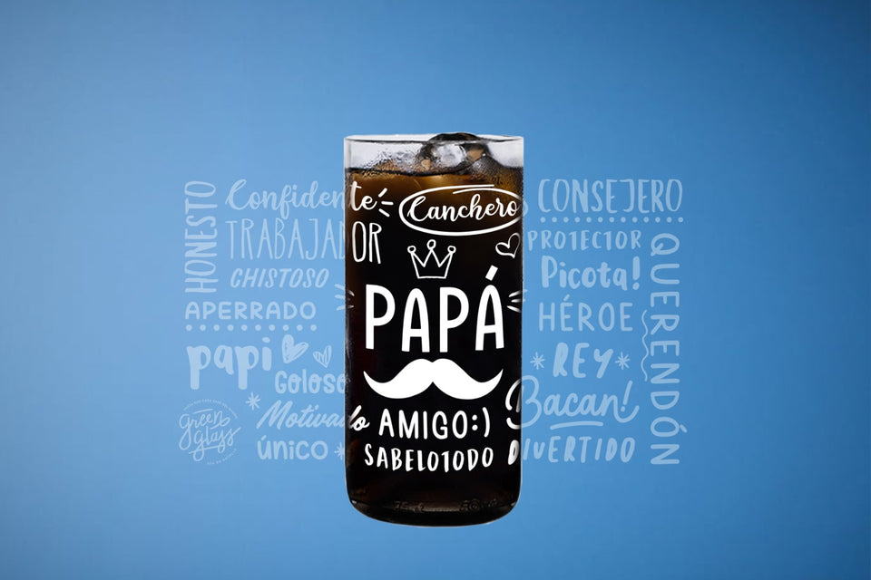 Vaso Día Del Papá Color Transparente 500ml