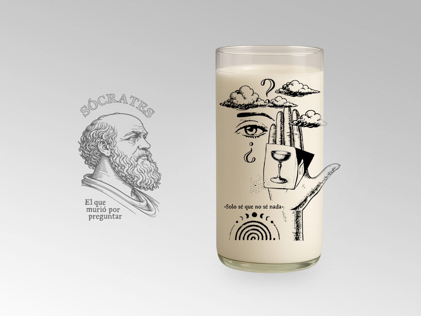 Vaso Sócrates Filósofos Griegos - Color Transparente 500ml