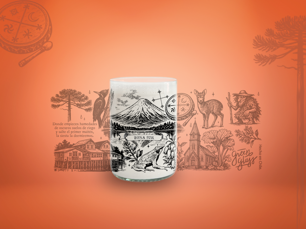 Zonas de Chile - Juego de 4 Vasos de 330 ml