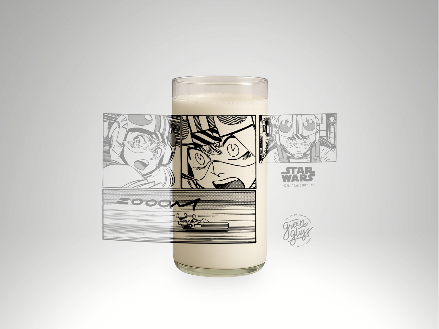 Vaso LUKE STAR WARS: Mangalaxia Color Transparente 500 ml