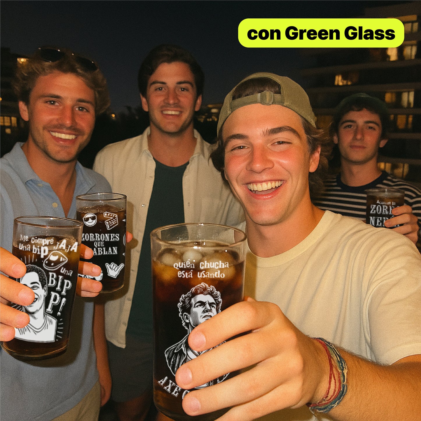 Zorrones Que Hablan - Juegos de 6 Vasos Piscoleros Transparentes - 500ml