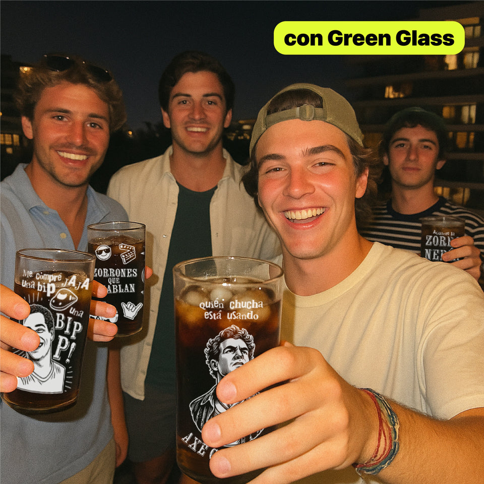Zorrones Que Hablan - Juegos de 6 Vasos Piscoleros Transparentes - 500ml