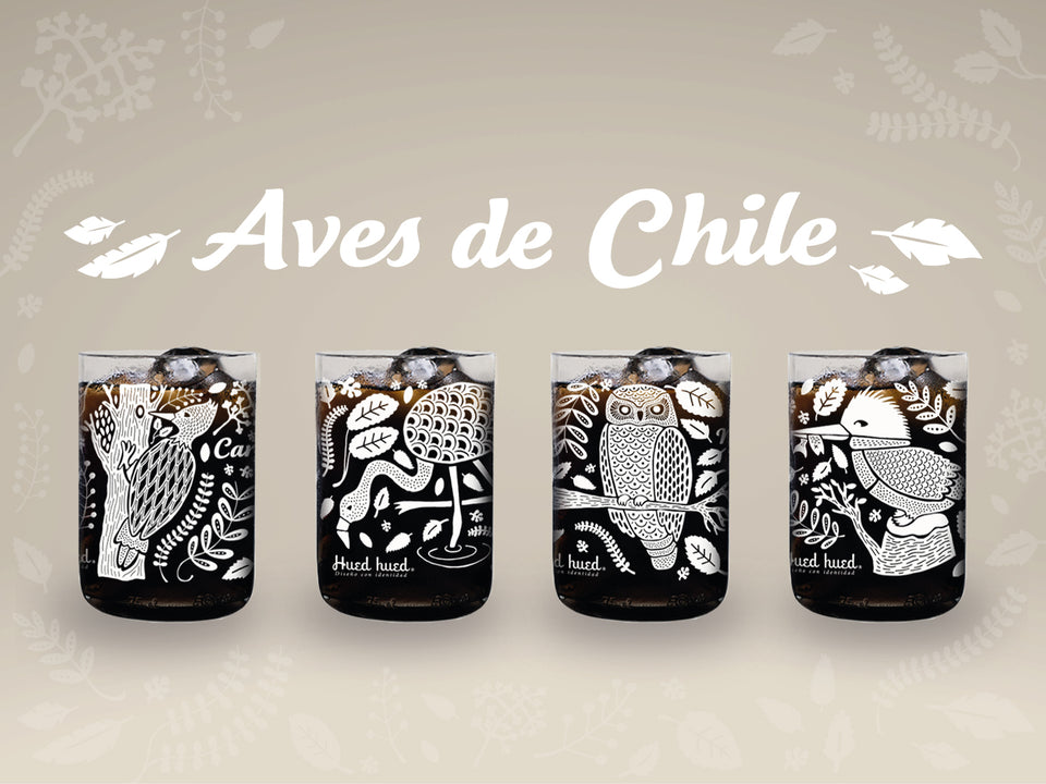 Aves de Chile - Juego de 4 Vasos - 330 ml