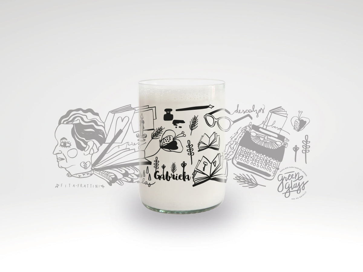 GABRIELA MISTRAL - Brindemos Por Ellos Vasos Green Glass