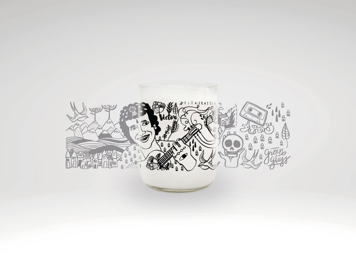 Vaso del Cantautor Víctor Jara color transparente 200ml