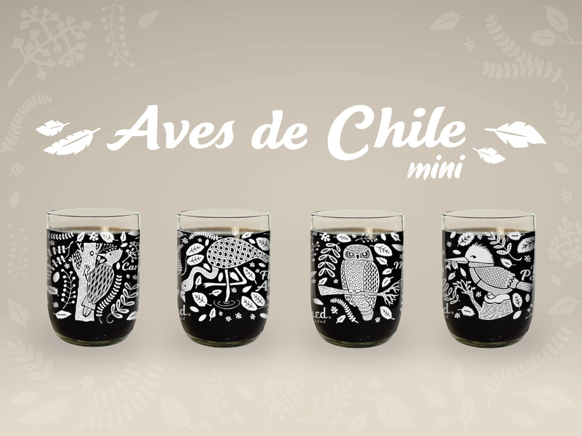 Aves de Chile Mini - Juego de 4 Vasos - 200 ml