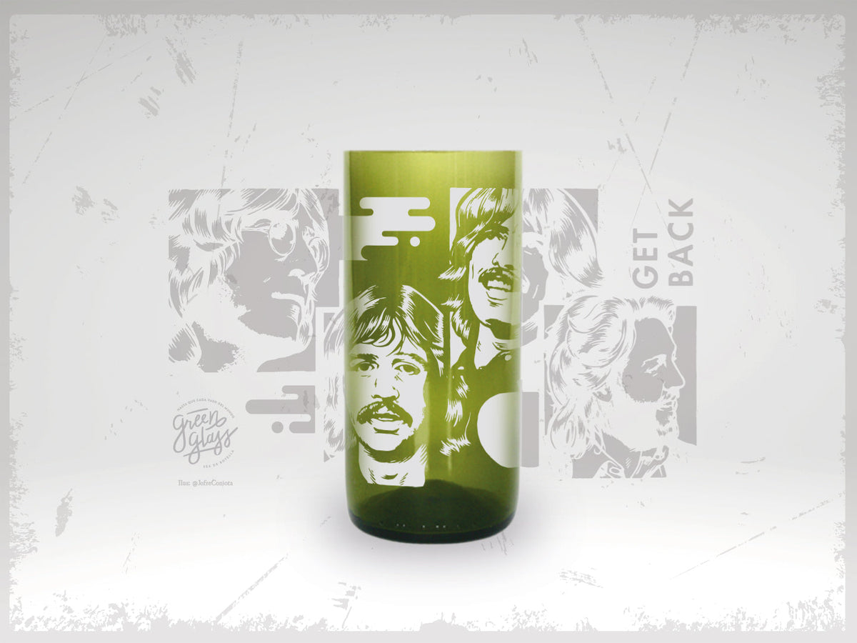 BEATLES - Vasos Bandas De Rock Green Glass