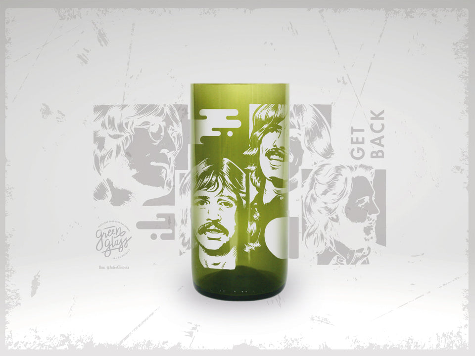 BEATLES - Vasos Bandas De Rock Green Glass