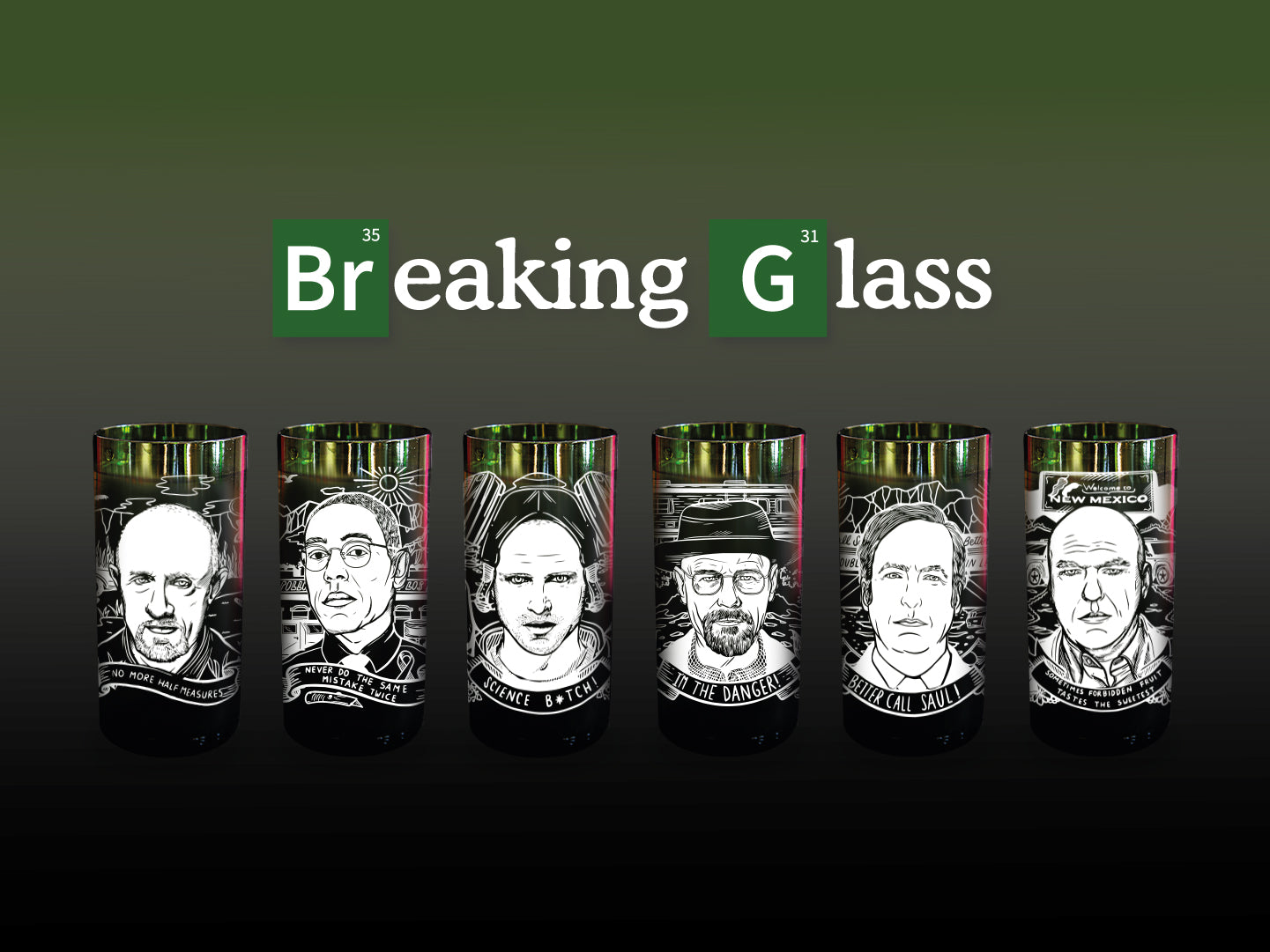 Breaking Glass Juego de 6 Vasos