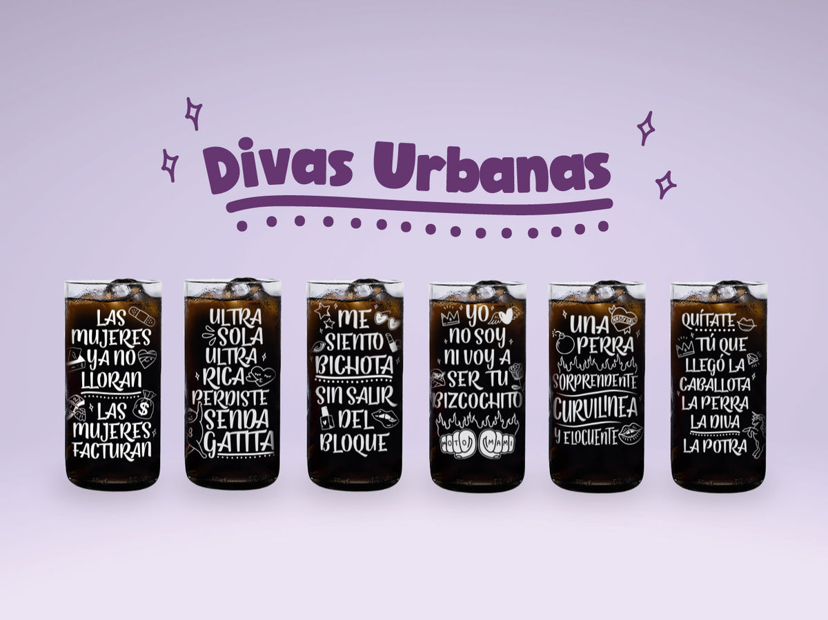 DIVAS URBANAS - JUEGO DE 6 VASOS - 500 ml
