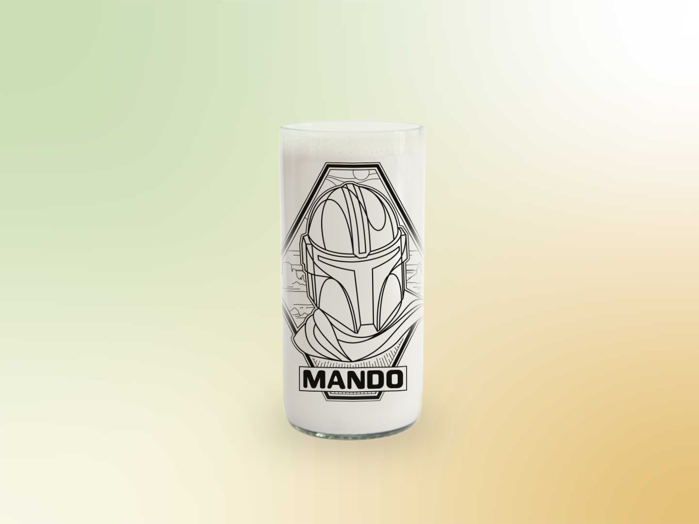 Vaso Mando de The Mandalorian 3 color Transparente 500 ml