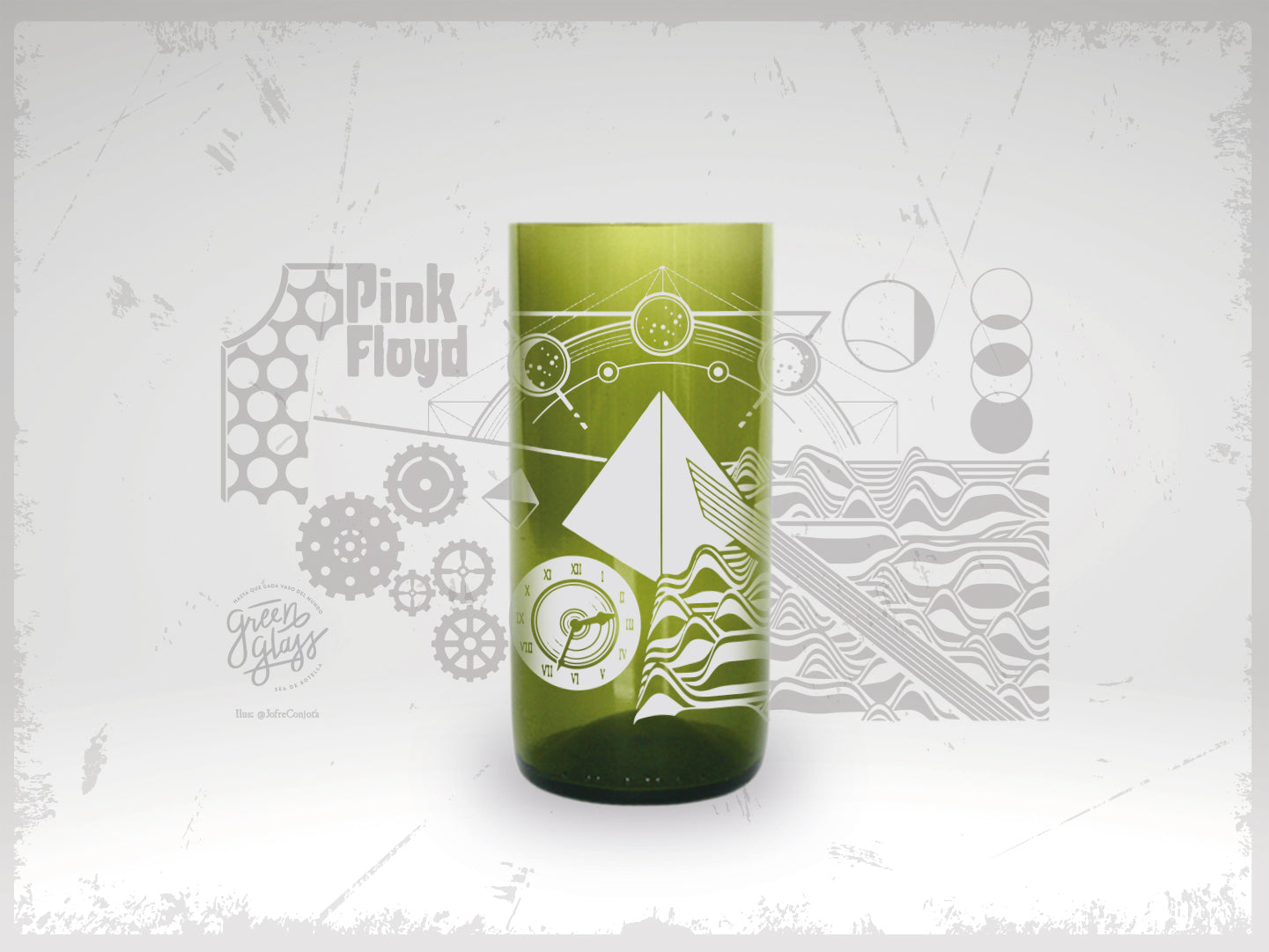 PINK FLOYD - Vasos Bandas De Rock Green Glass