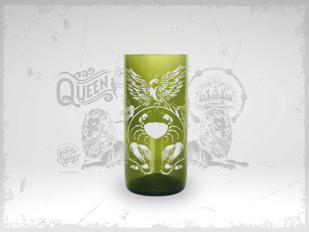 QUEEN - Vasos Bandas De Rock Green Glass