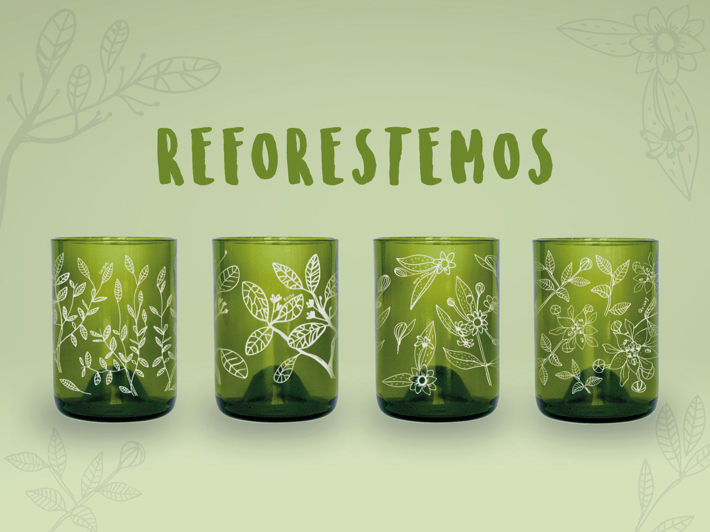 Reforestemos - Juego de 4 Vasos - 330 ml