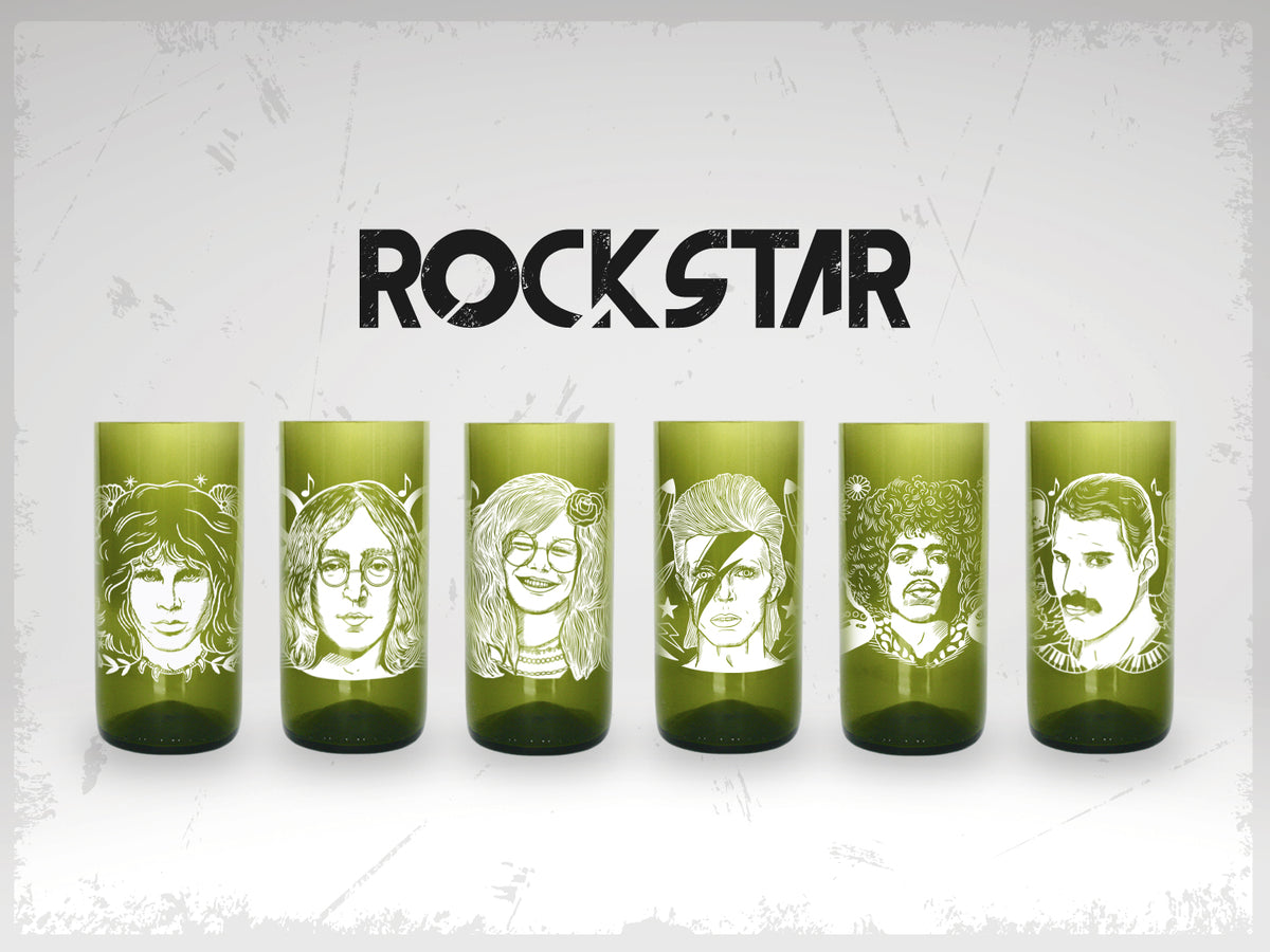 Vasos Rockstar -  Juego de 6 Vasos - 500 ml