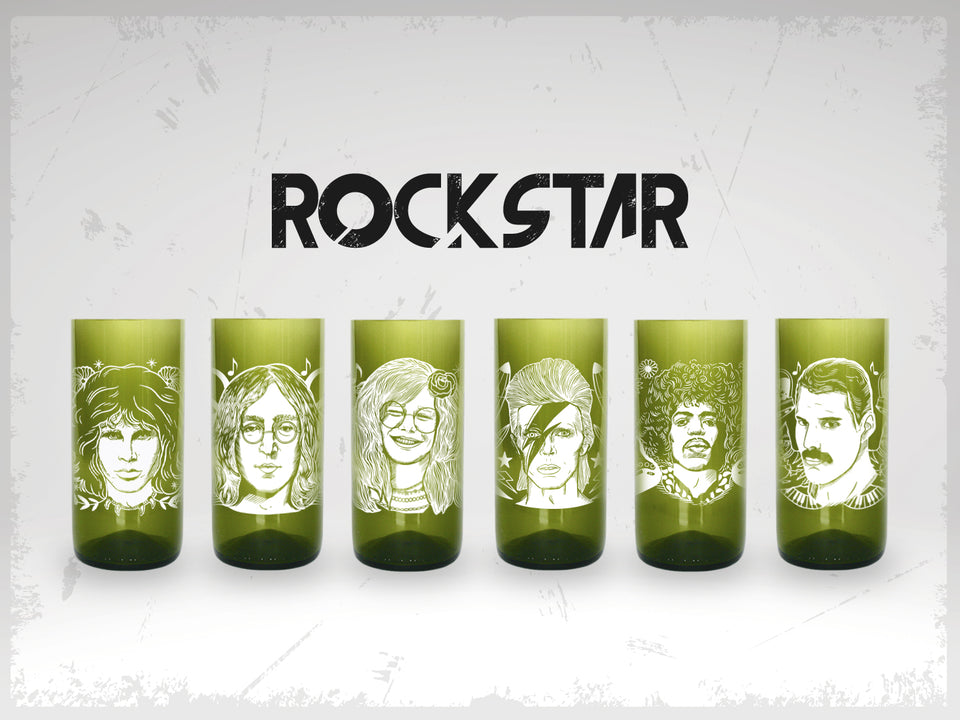 Vasos Rockstar -  Juego de 6 Vasos - 500 ml