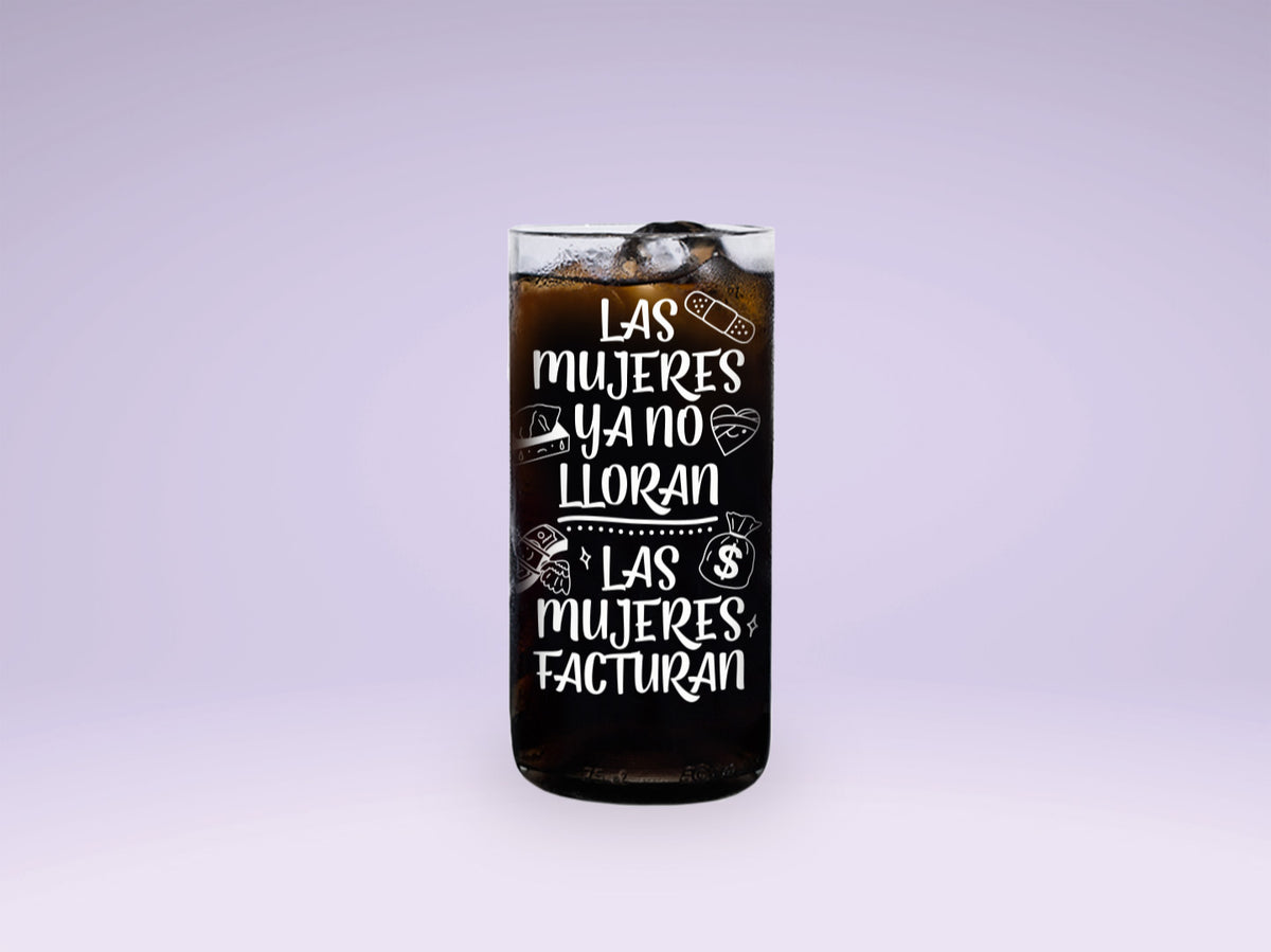 Vaso Las Mujeres Facturan de Shakira & Bzrp color transparente 500ml