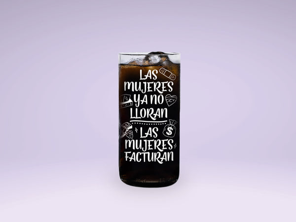Vaso Las Mujeres Facturan de Shakira & Bzrp color transparente 500ml