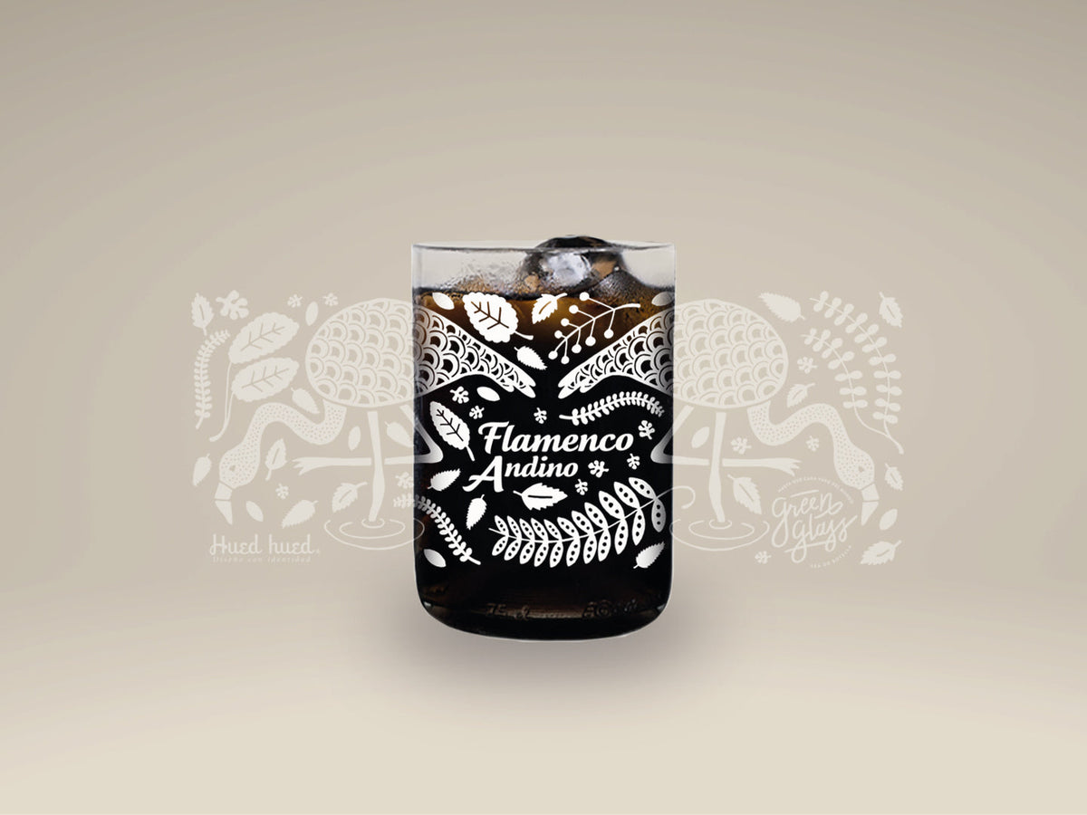 FLAMENCO - Aves de Chile Vasos Green Glass