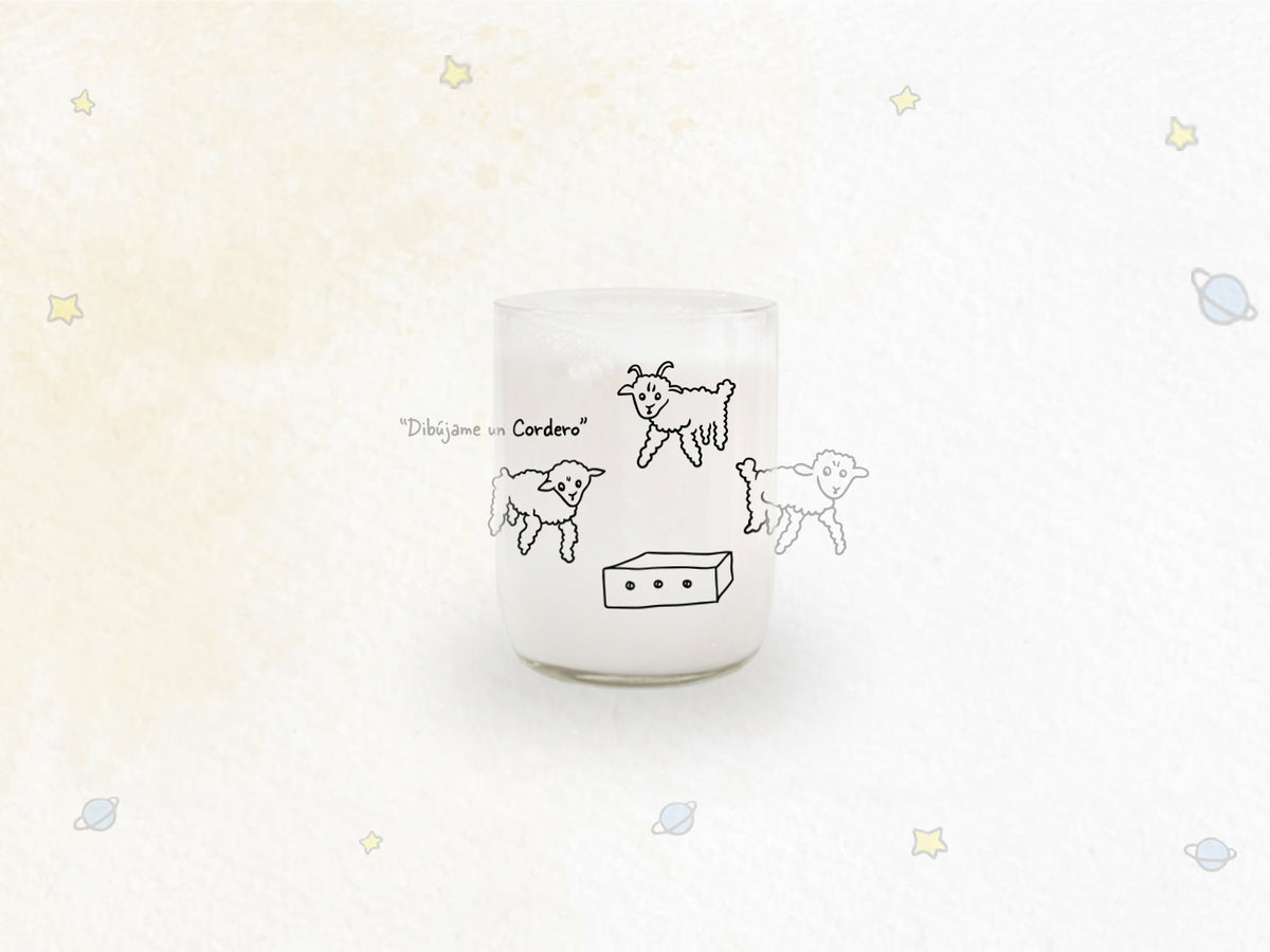 Vaso Principito dibújame un cordero color transparente 200ml