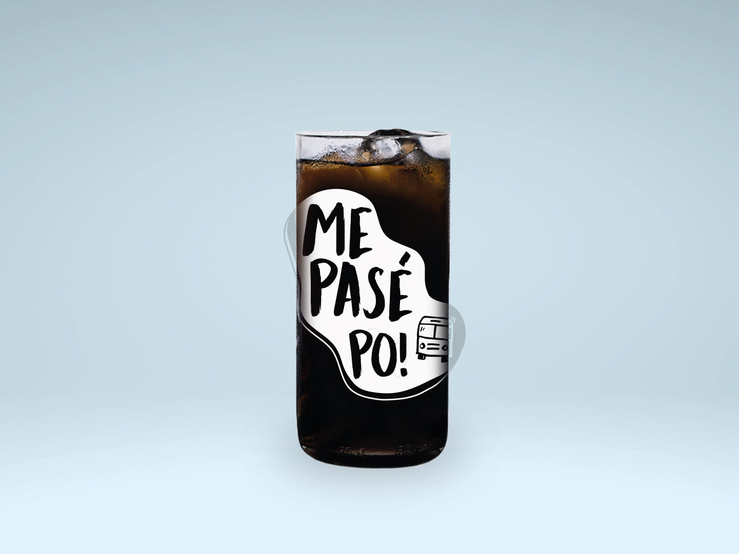 Vaso del video viral Me pasé po!  color transparente 500ml